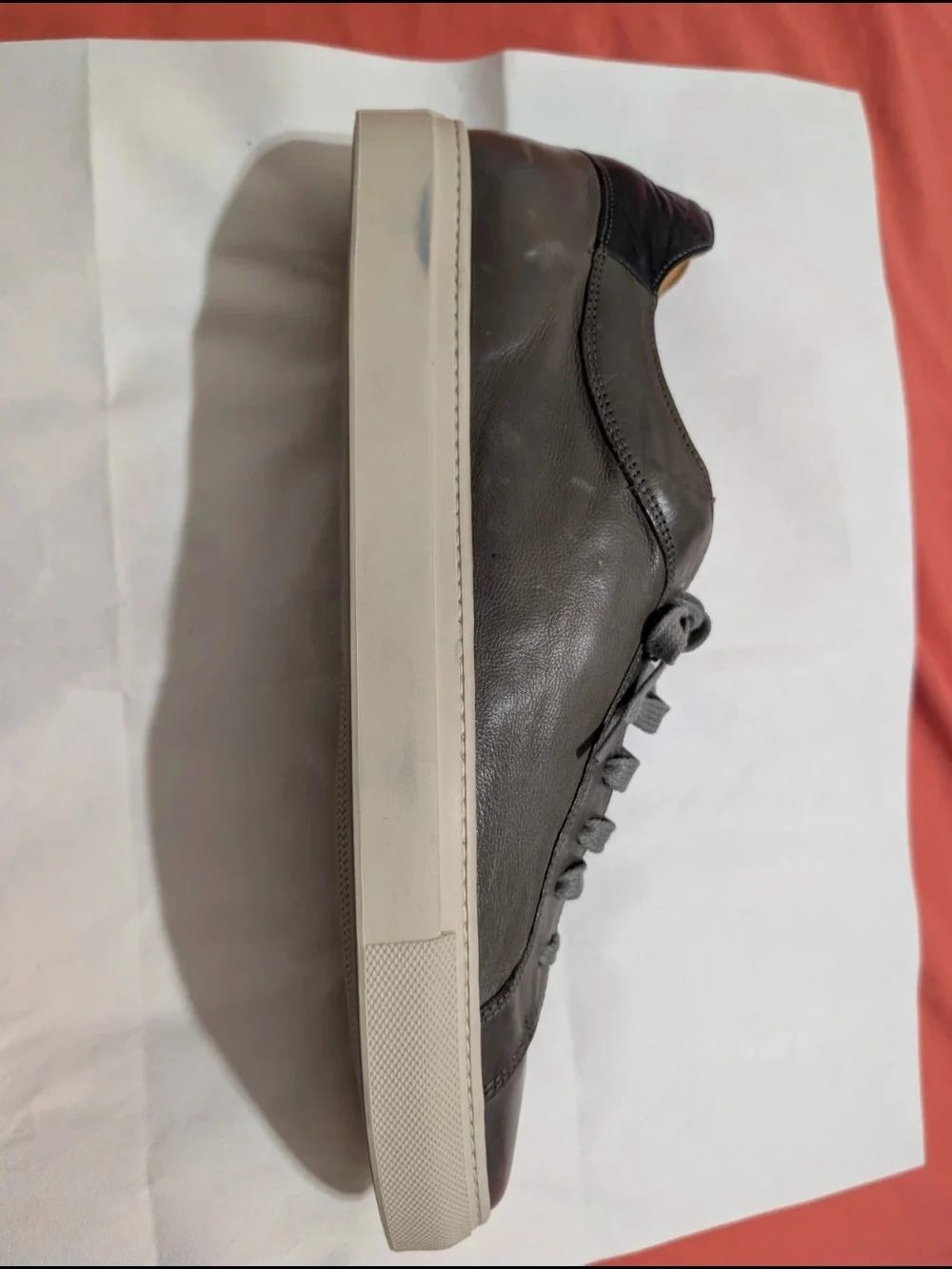 Size 11.5 men's Johnston & Murphy Gray Leather Lace-Up Sneakers